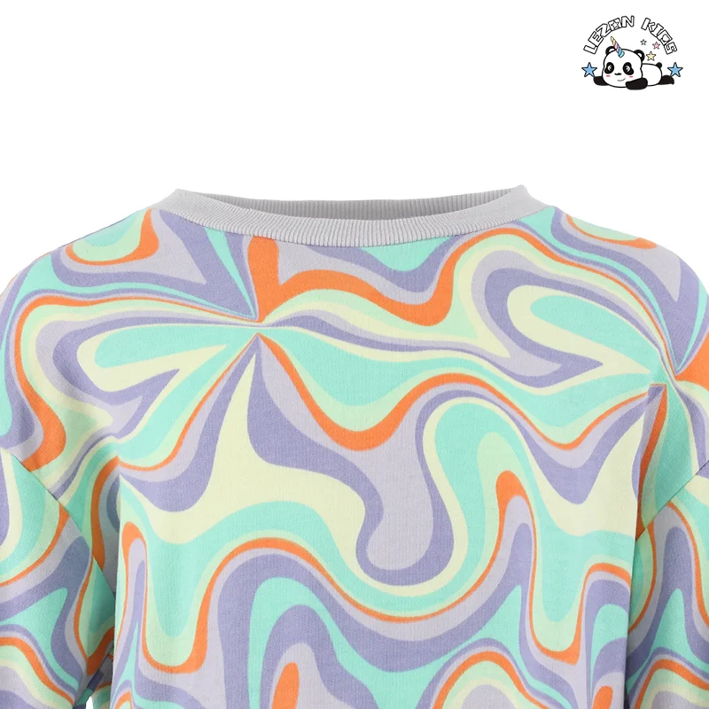 LEZONKIDS - Special Design Kids Pullover Sweatshirt Suit Cotton Fabric Top and Short Girl's Clothing Sets